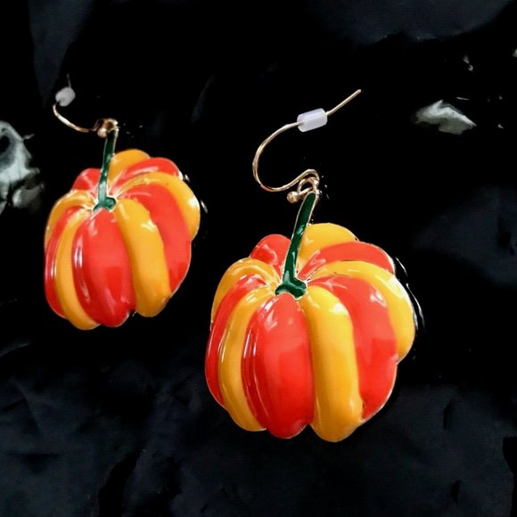 Pumpkin Earrings Dangle Hooks Thanksgiving New Fall Jewelry Festival Har… - Picture 4 of 12